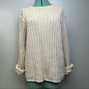 Vintage 80s 90s Y2K Polo Ralph Lauren Oatmeal Boatneck Straight Hem Swea…